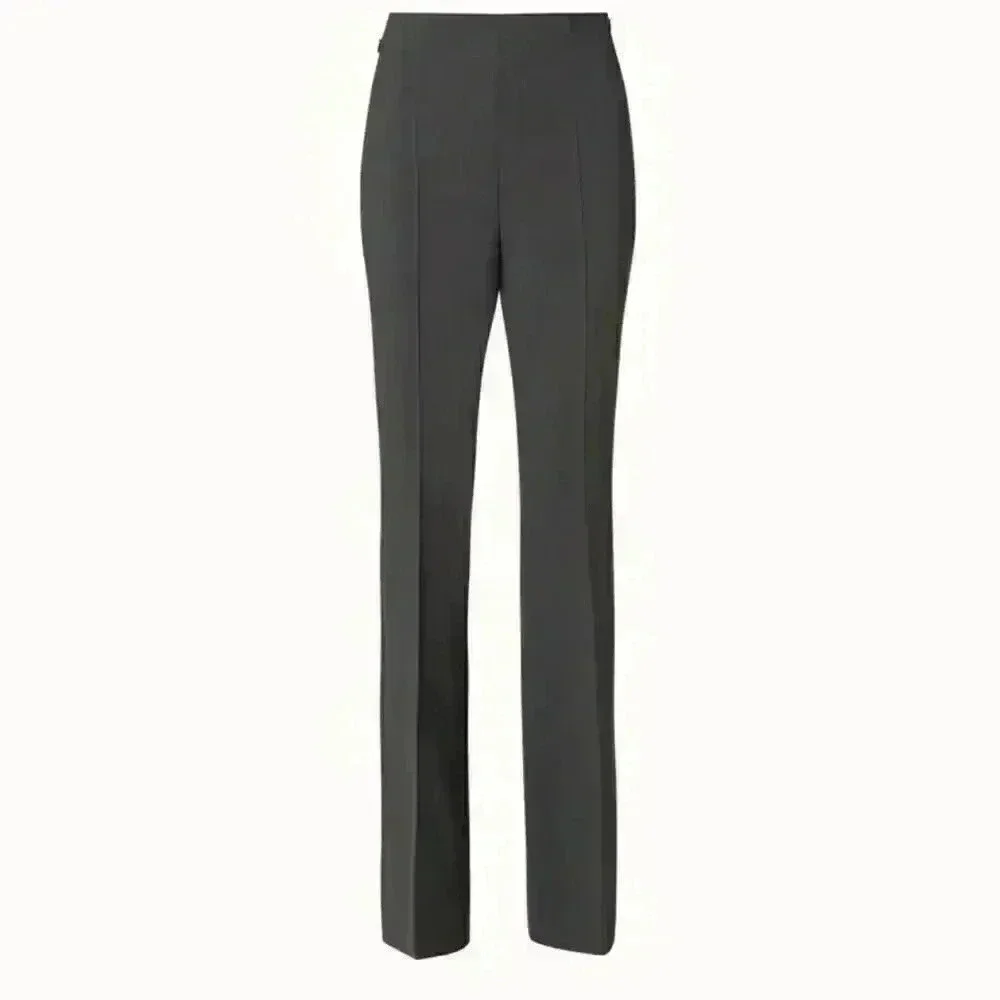 Akris Punto Womens US 6 Wool Double-Face Bootcut Pants Gray with side Zipper